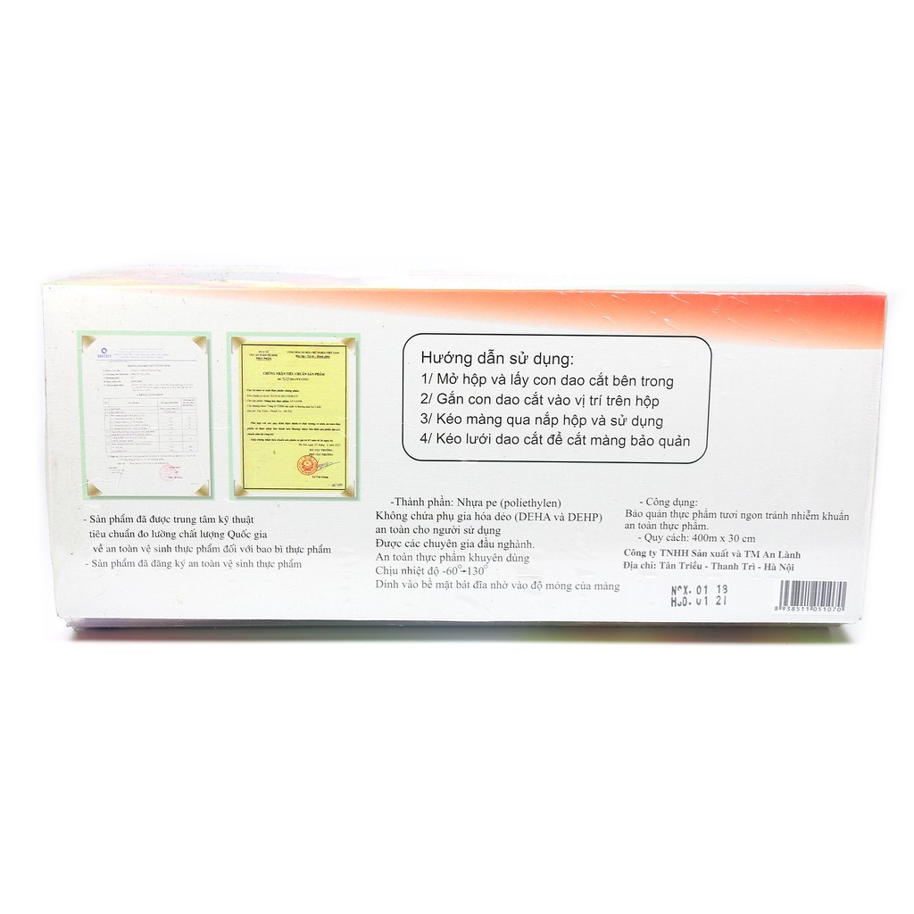 Màng bọc thực phẩm PE An lành 400m x 30cm(Loại 400 x 30cm)