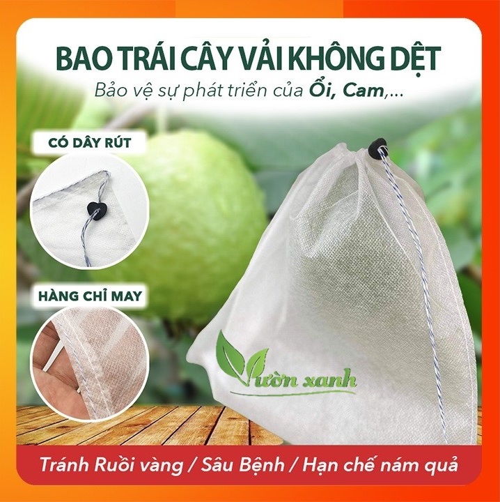Combo 100 túi bọc trái xoài, mãng cầu, na, ổi, vú sữa, cam... KT 18*19cm túi bao trái tránh ruồi vàng côn dùng gây hại, bao trái xoài, cam, ổi , mãng câu, cam