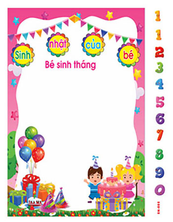 Decal mầm non-GÓC SINH NHẬT khổ lớn 127x80