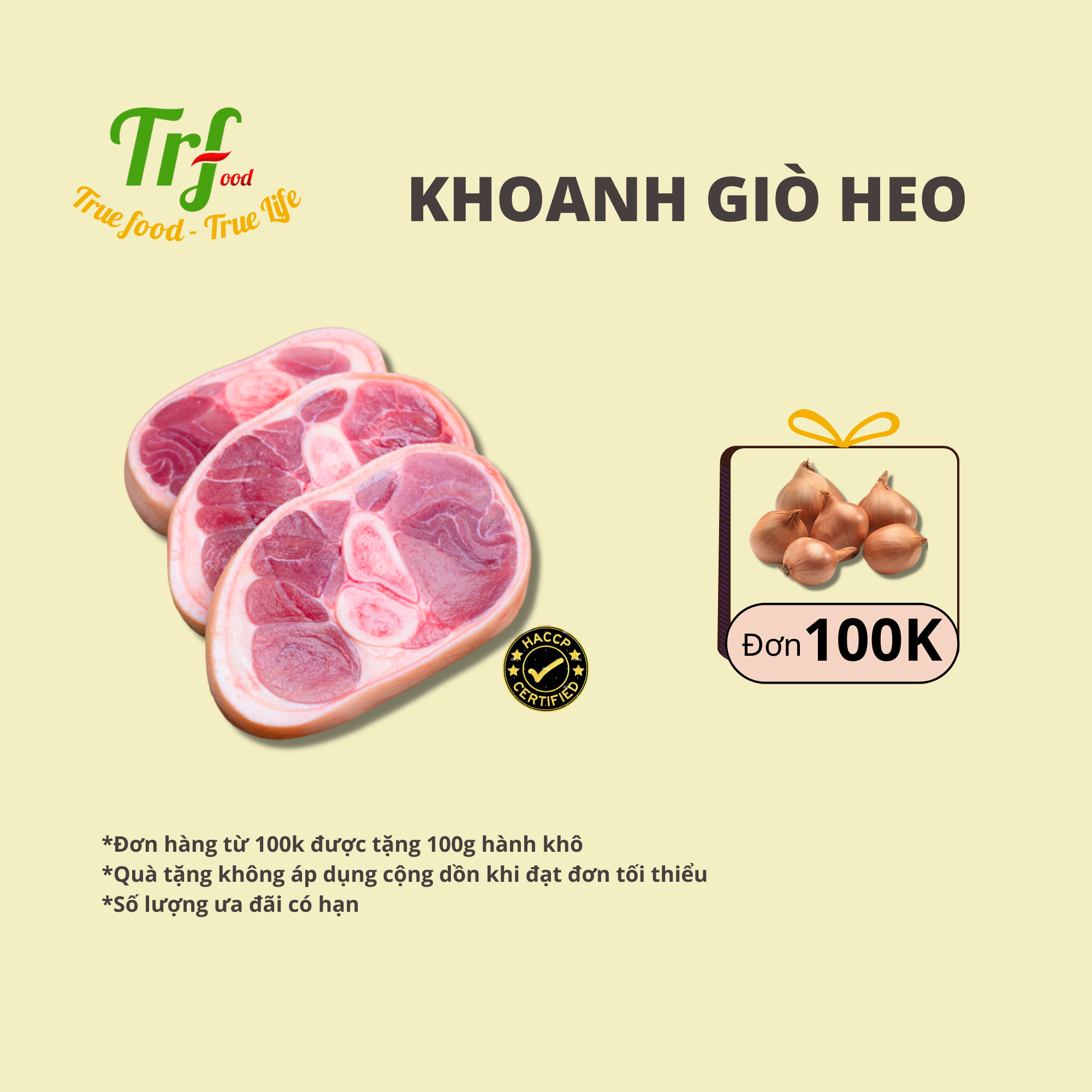 Khoanh giò (bắp giò heo) cắt sẵn nhập khẩu 500g [Giao hỏa tốc HN]