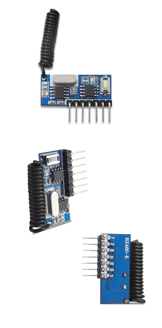 Mạch thu RF 433MHz Học Lệnh RX480 4 kênh 5v 7 chế độ ( module có anten )