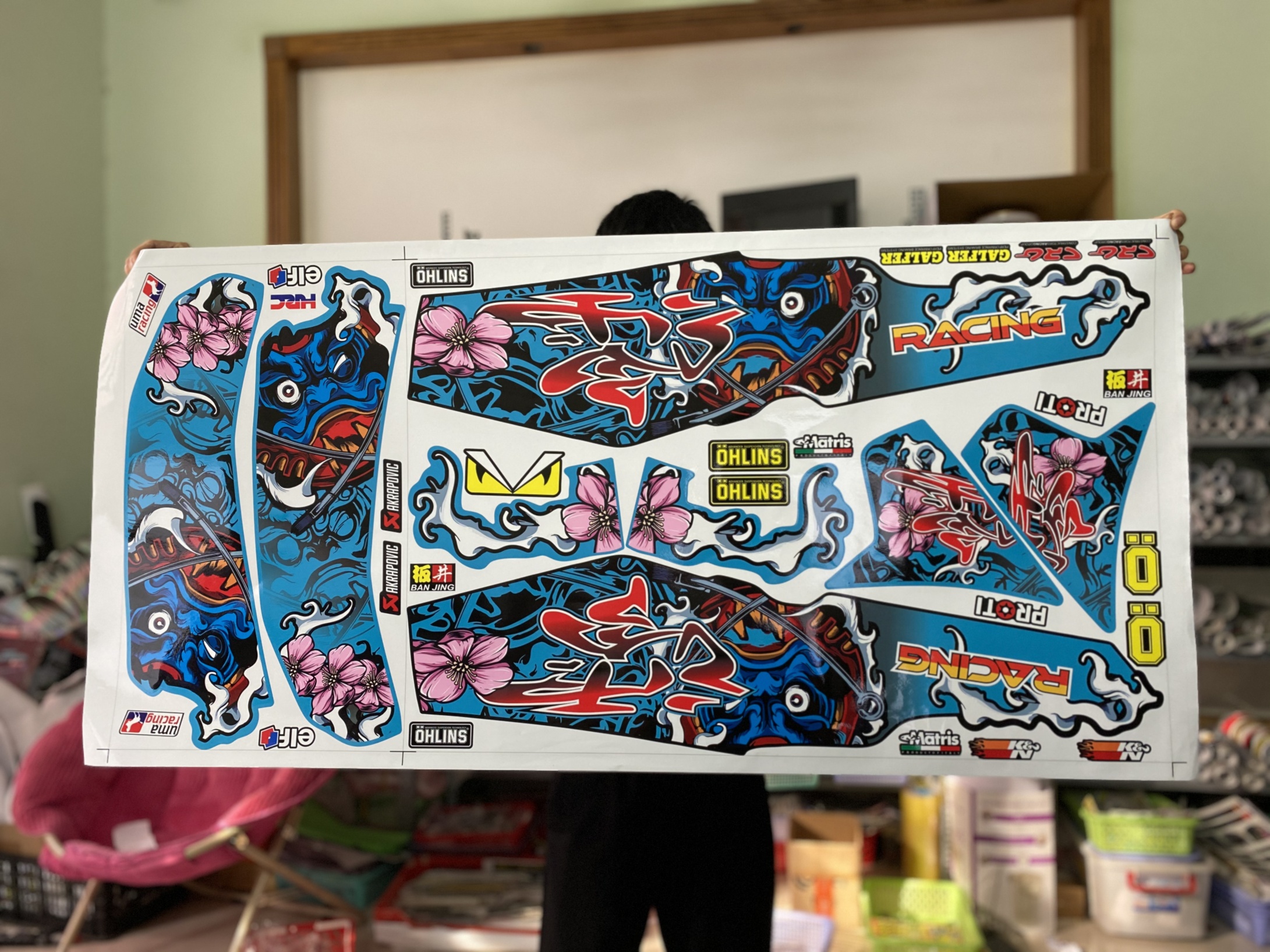 Tem rời xe sirius daruma xanh ngọc