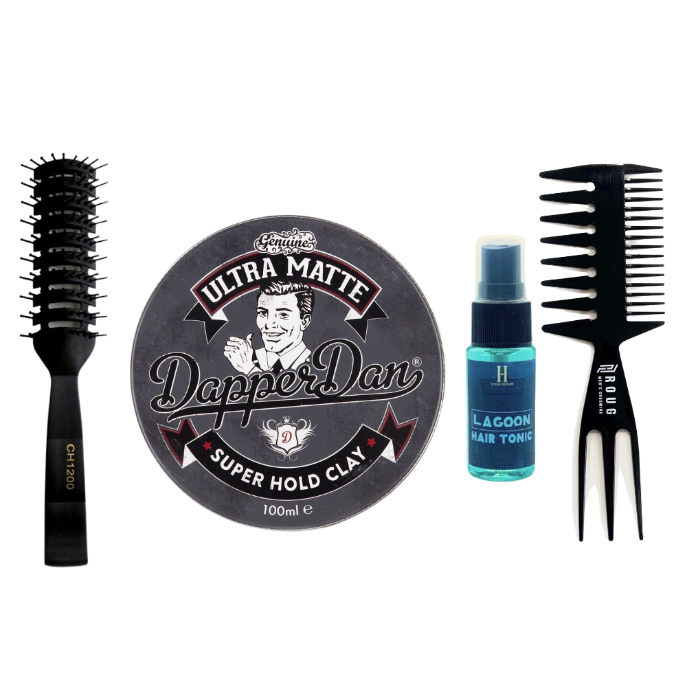 Sáp vuốt tóc Dapper Dan Ultra Matte Clay | Sáp vuốt tóc cao cấp đến từ Anh Quốc, giữ nếp siêu cấp, không bóng, thành phần nhiều dưỡng - Tặng kèm Lược