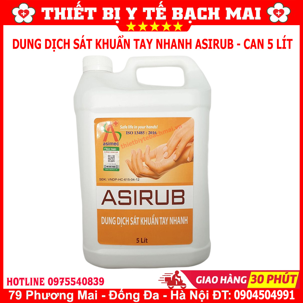 Dung Dịch Sát Khuẩn Tay Nhanh ASIRUB Can 5 Lít