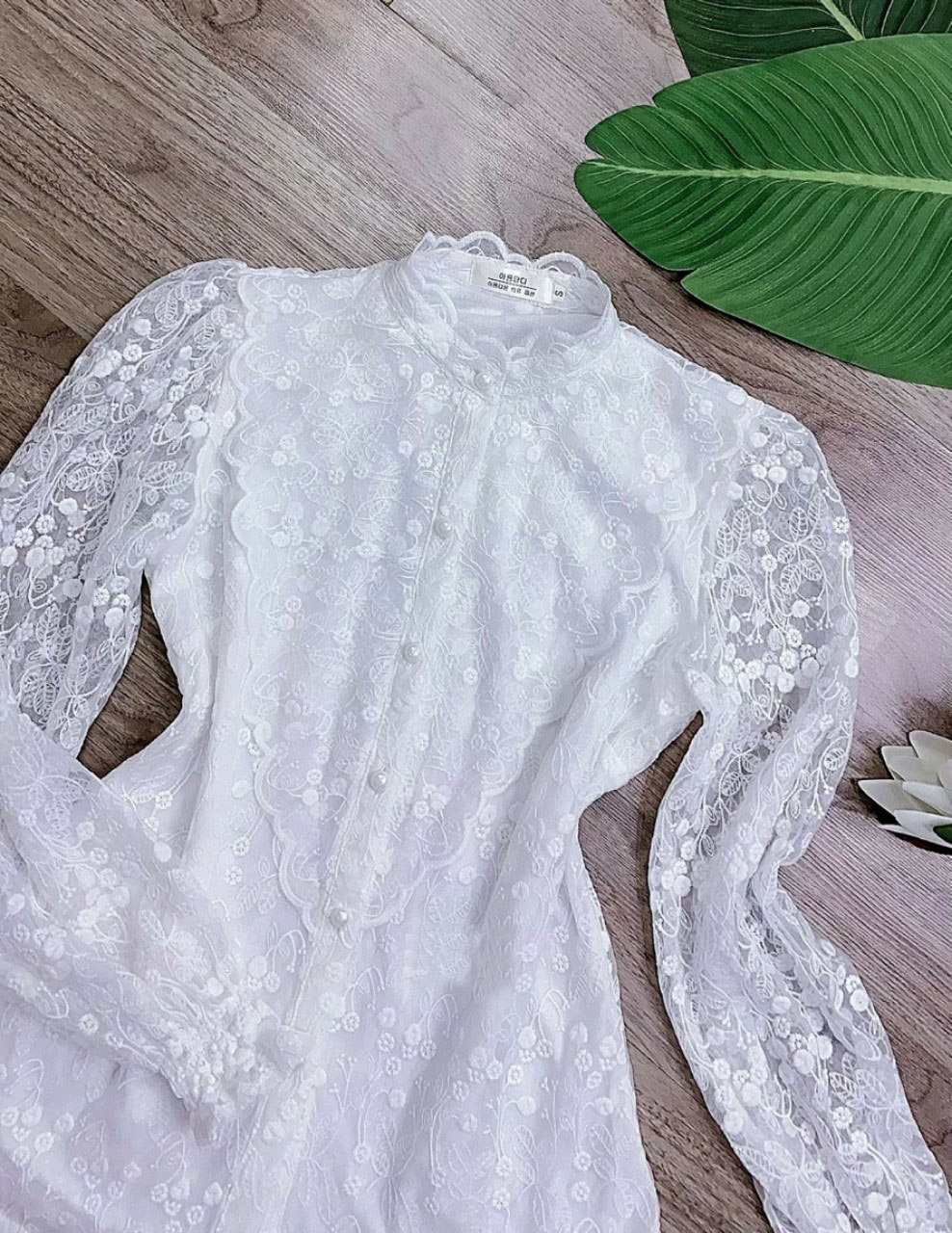Áo sơ mi ren nữ công sở đẹp trẻ trung mặc mát
