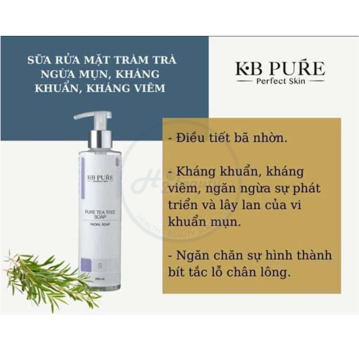 Gel rửa mặt tinh chất tràm trà KB Pure Tea Tree Soap 250ml