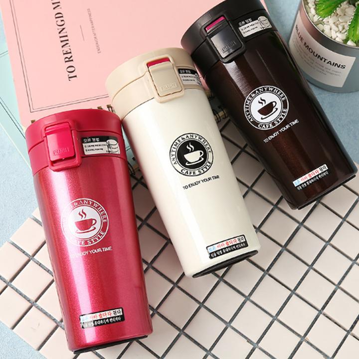 Bình giữ nhiệt 380ml 4 màu logo cafe
