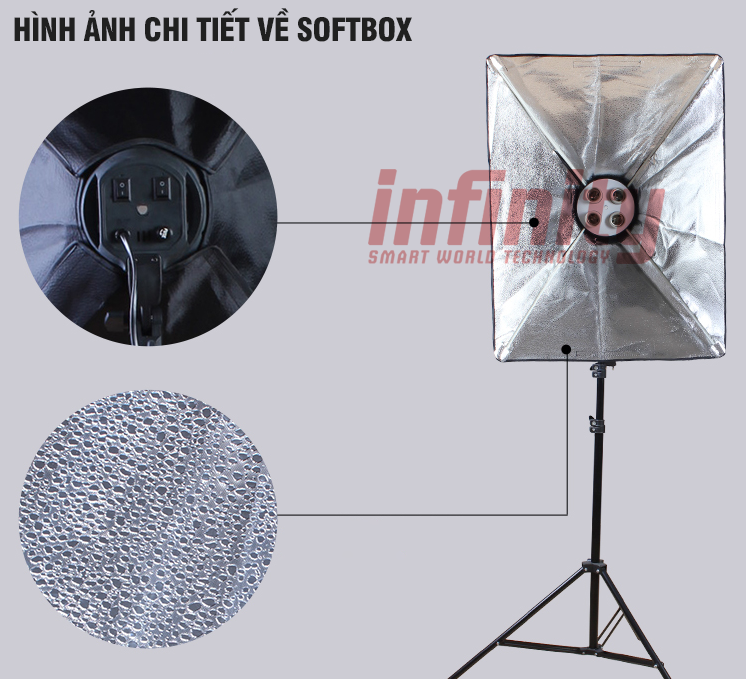 Bộ 2 đèn chụp sản phẩm, livestream đui 4 bóng E27