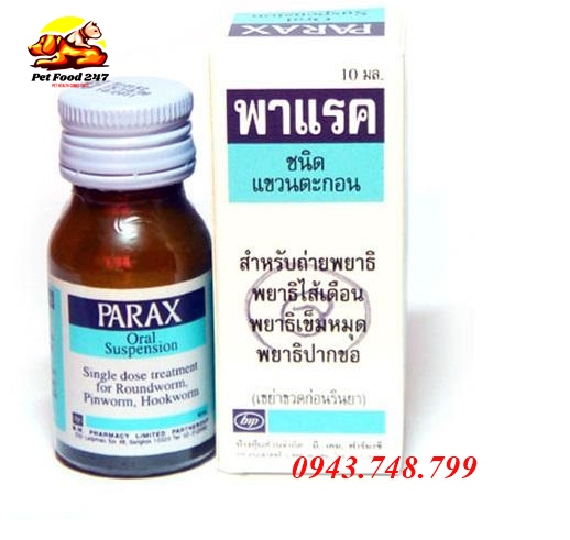 Parax Tẩy Giun Dạng Nước Cho Chó Mèo 10ML Thái Lan