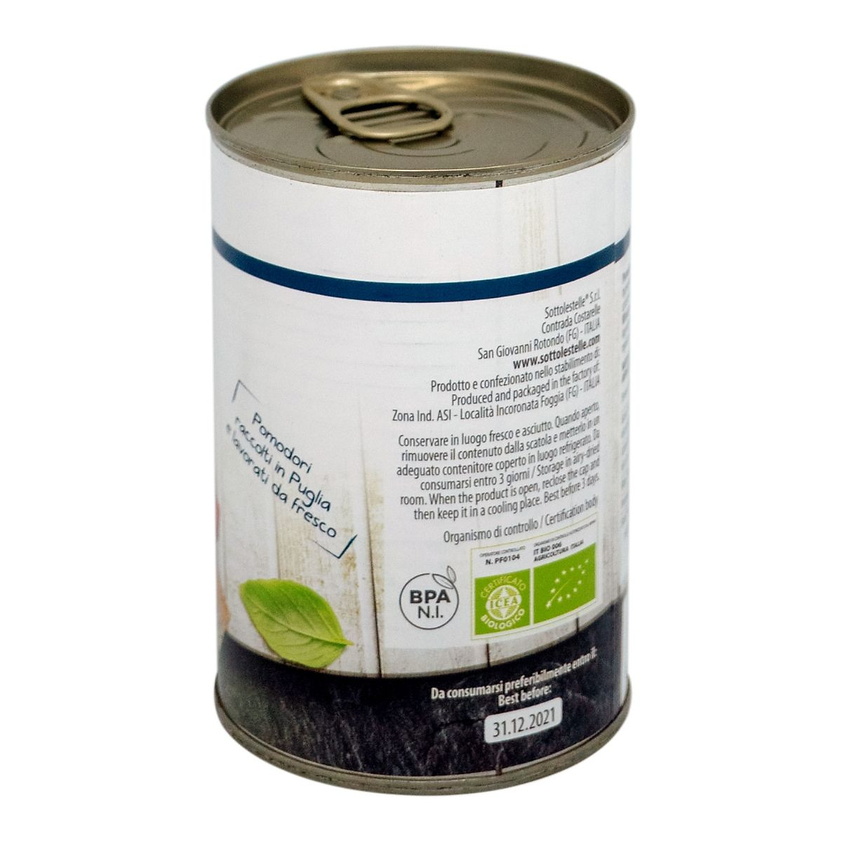 [Hoàn Tiền 15%]Cà chua Ý hữu cơ Bóc vỏ Sottolestelle 400g