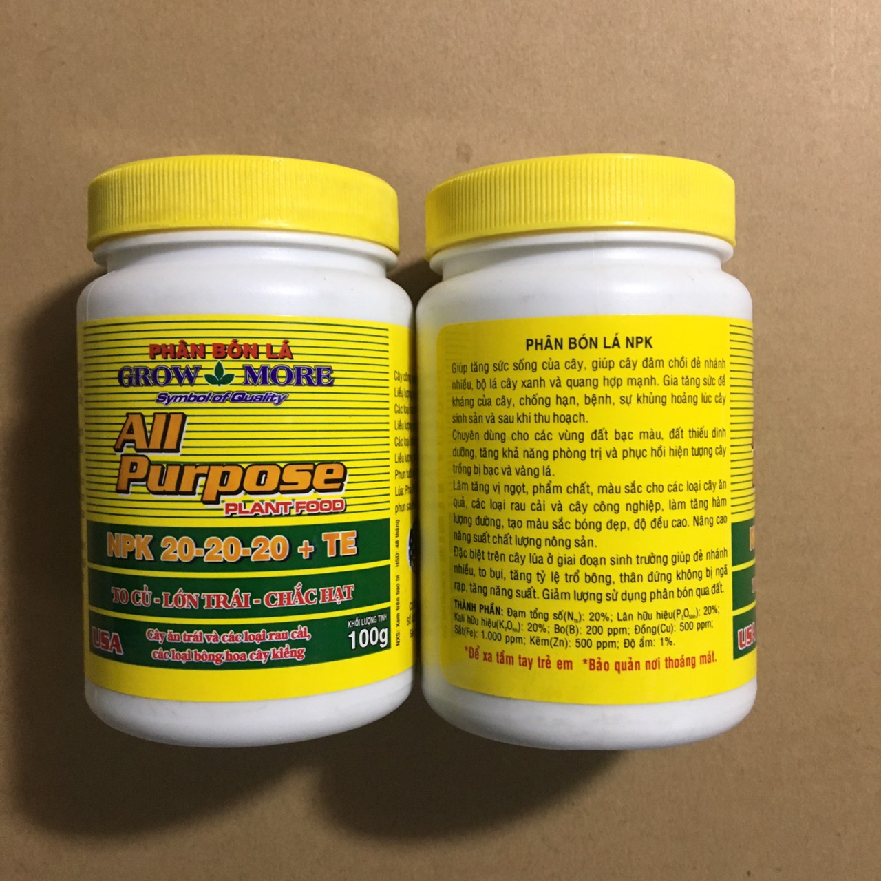 Phân Bón Lá Growmore 20-20-20+TE ( Grow More 100g )