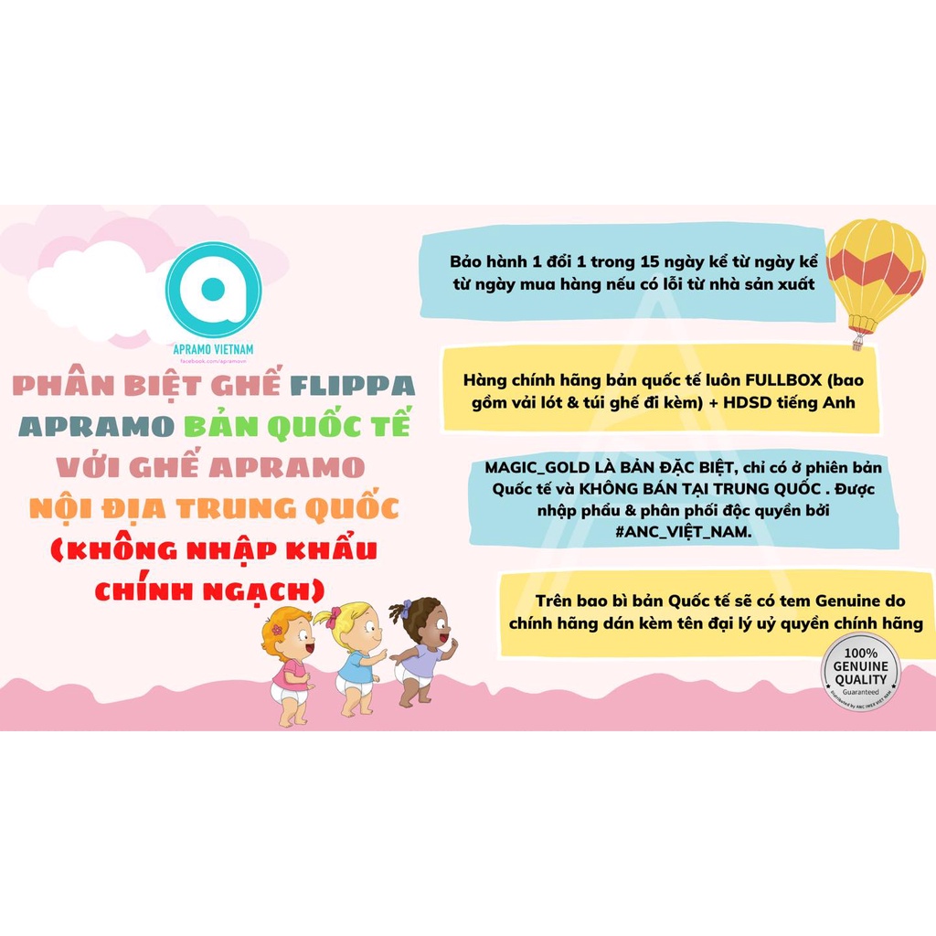 ( BH CHÍNH HÃNG - FULL PHỤ KIỆN- TẶNG 1 EHON) Ghế ăn dặm gấp gọn Flippa Apramo 2022 full box