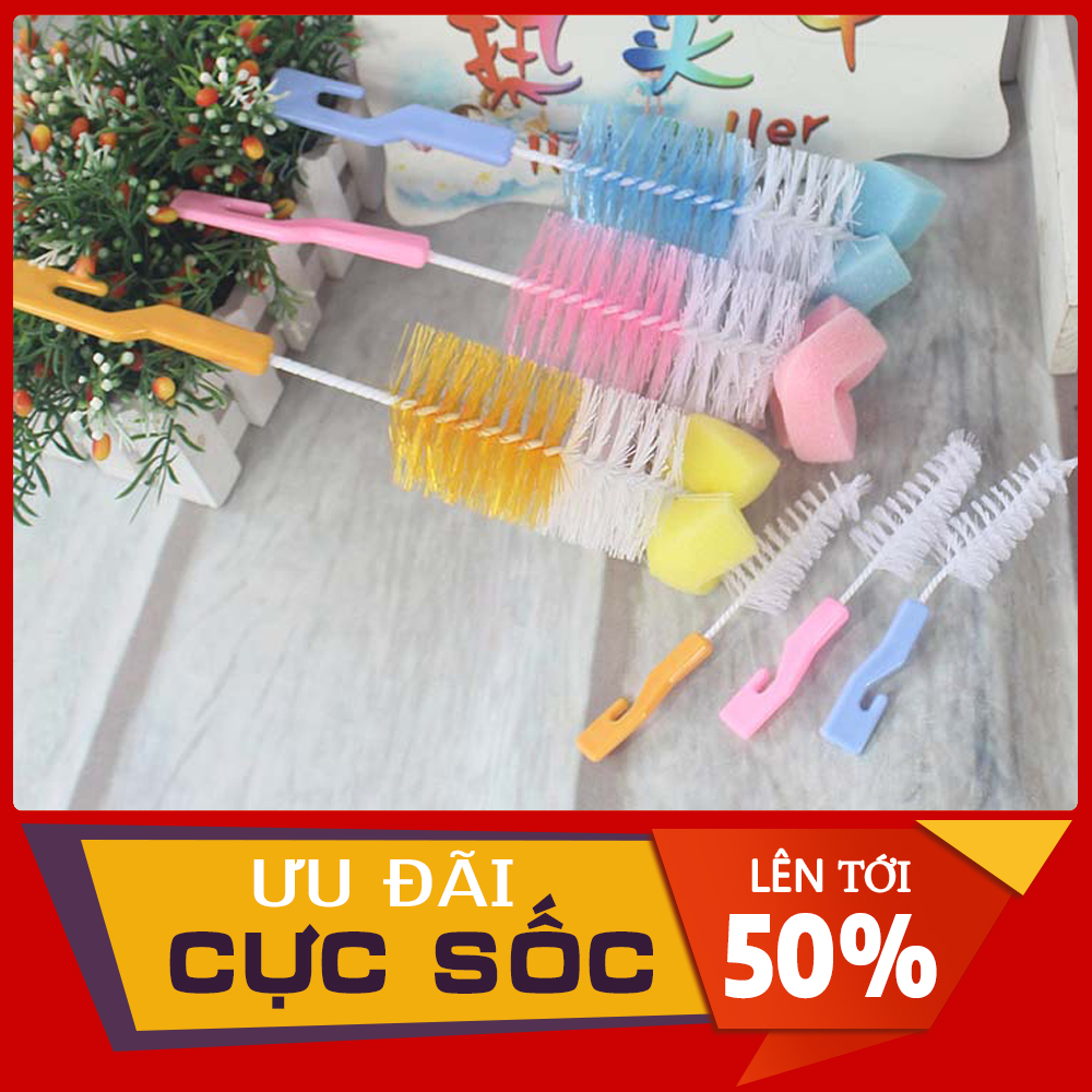 Bộ Cọ Rửa Bình Sữa - Núm Ti 2 Món Siêu Tiện Lợi
