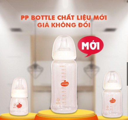 Bình sữa PP Wesser mẫu mới 60ml/140ml/250ml