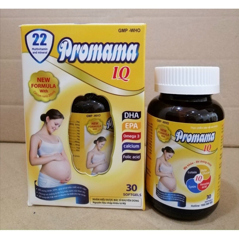 Promama IQ bổ sung vitamin cho mẹ bầu - Hộp 30 viên nhập khẩu