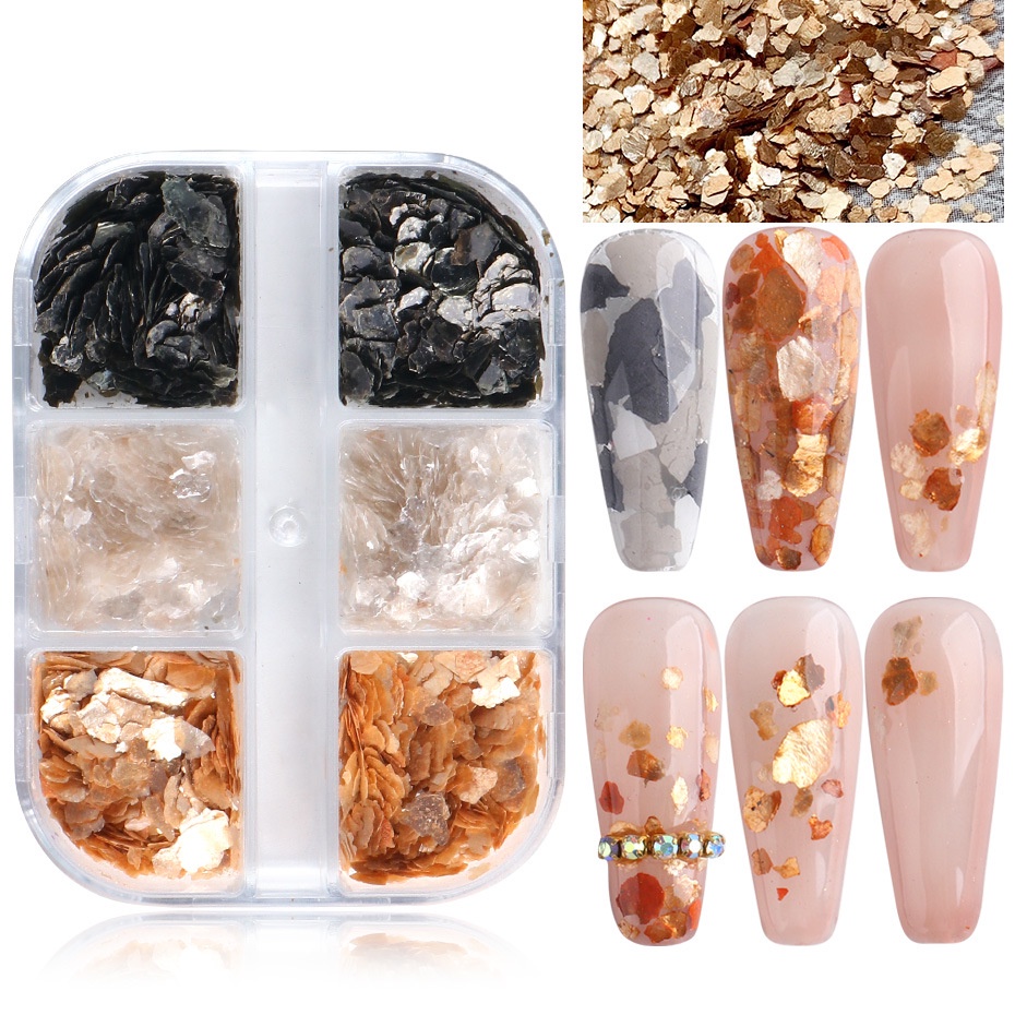 Set Nhũ Vẩy Cá Gold | 6 Màu Trang Trí Móng