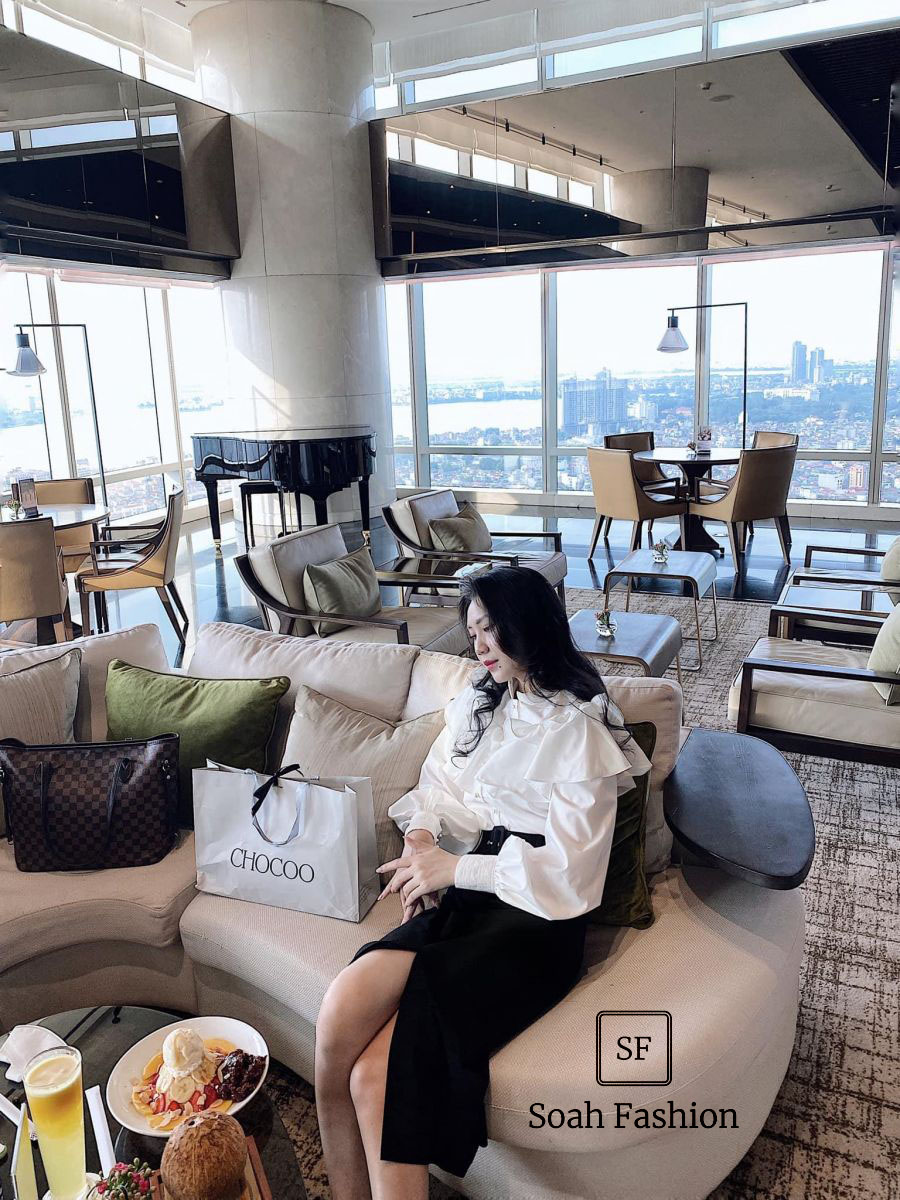 Áo Sơ Mi Nút Ngọc Bèo Tầng Cổ Trụ MELY (TRẮNG)