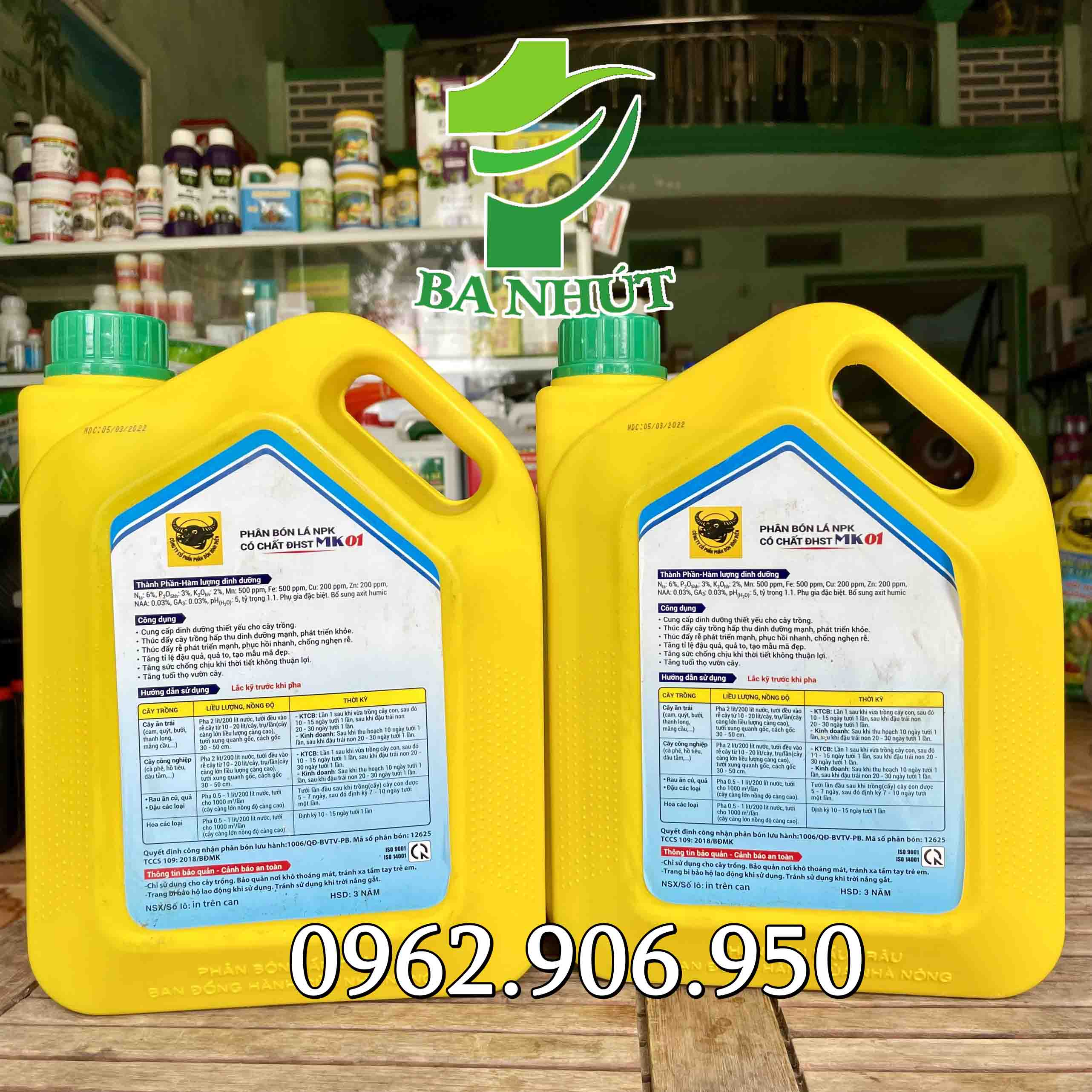 Phân Bón ĐẦU TRÂU POLY HUMATE ĐA NĂNG MK01 Can 5 Lít
