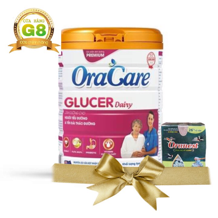 Sữa bột oracare glucer dairy lon 900g - tặng 1 lọ yến