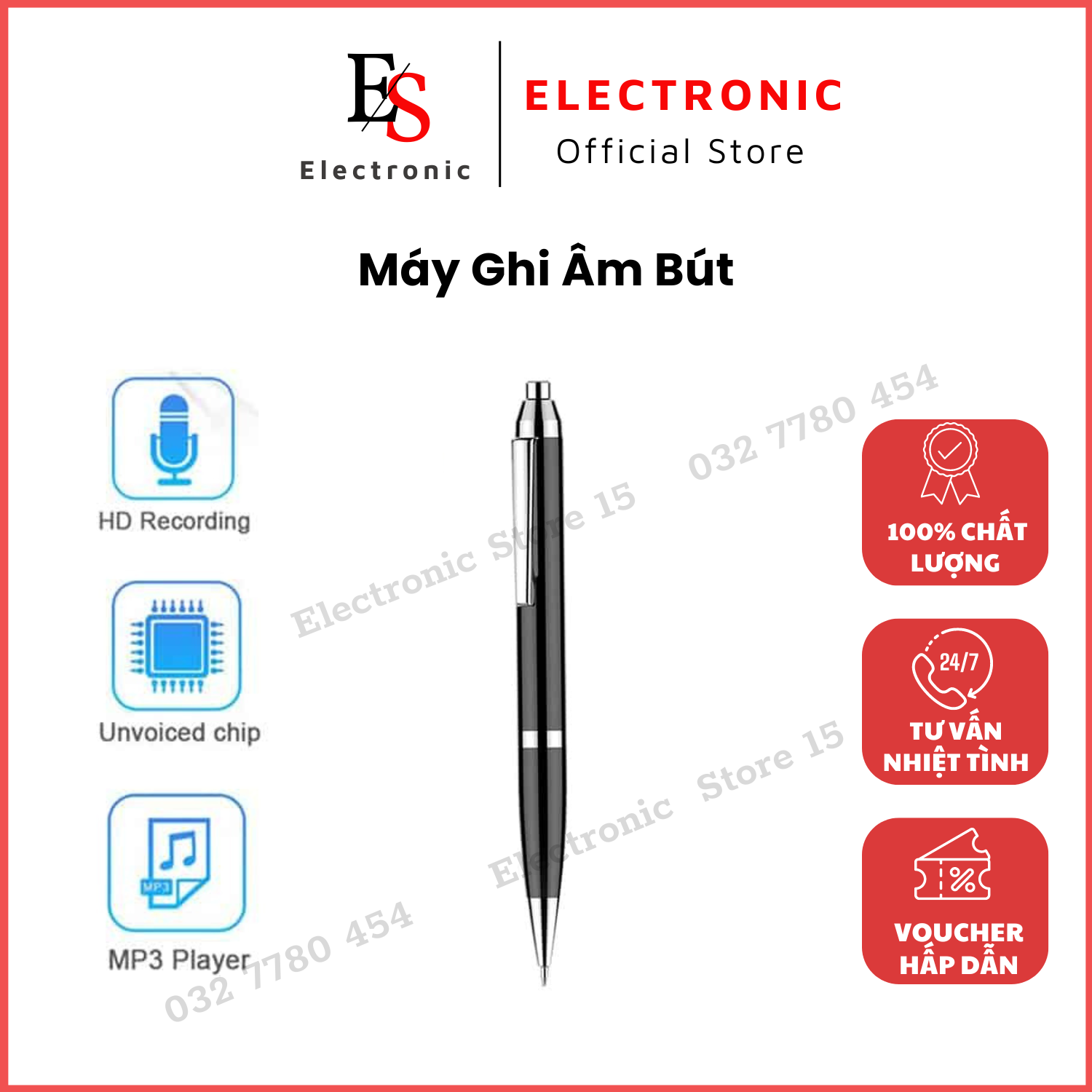 Máy Ghi Âm Chuyên Nghiệp Hình Cây Bút V2 Bộ Nhớ 16GB Máy Ghi Âm Nhỏ Gọn Lọc Tiếng Ồn Tốt, Pin 12H. Bảo Hành 12 Tháng, Lỗi Đổi Mới.