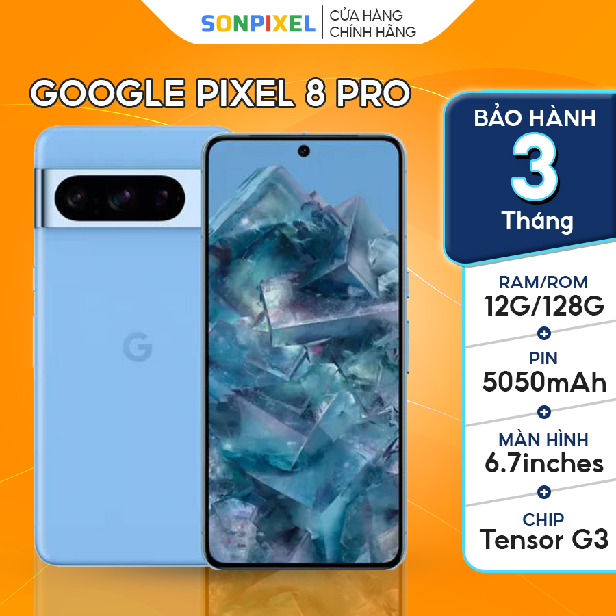 Điện thoại google pixel 8 pro, chip tensor g3 với ai camera siêu đỉnh, ram 12/128/256/512gb/1t, sonpixel.