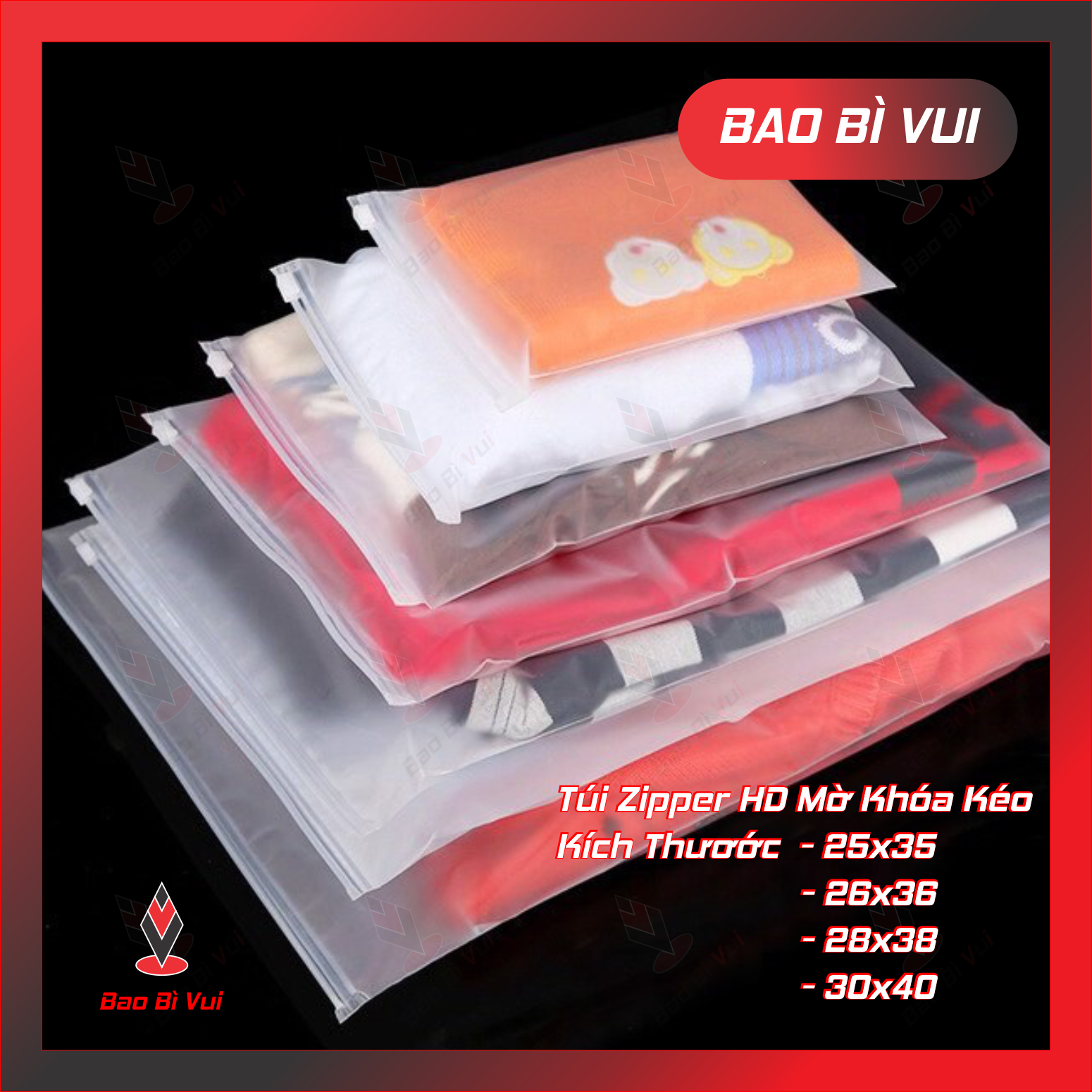 Túi zip lụa mờ HD túi gói hàng cao cấp