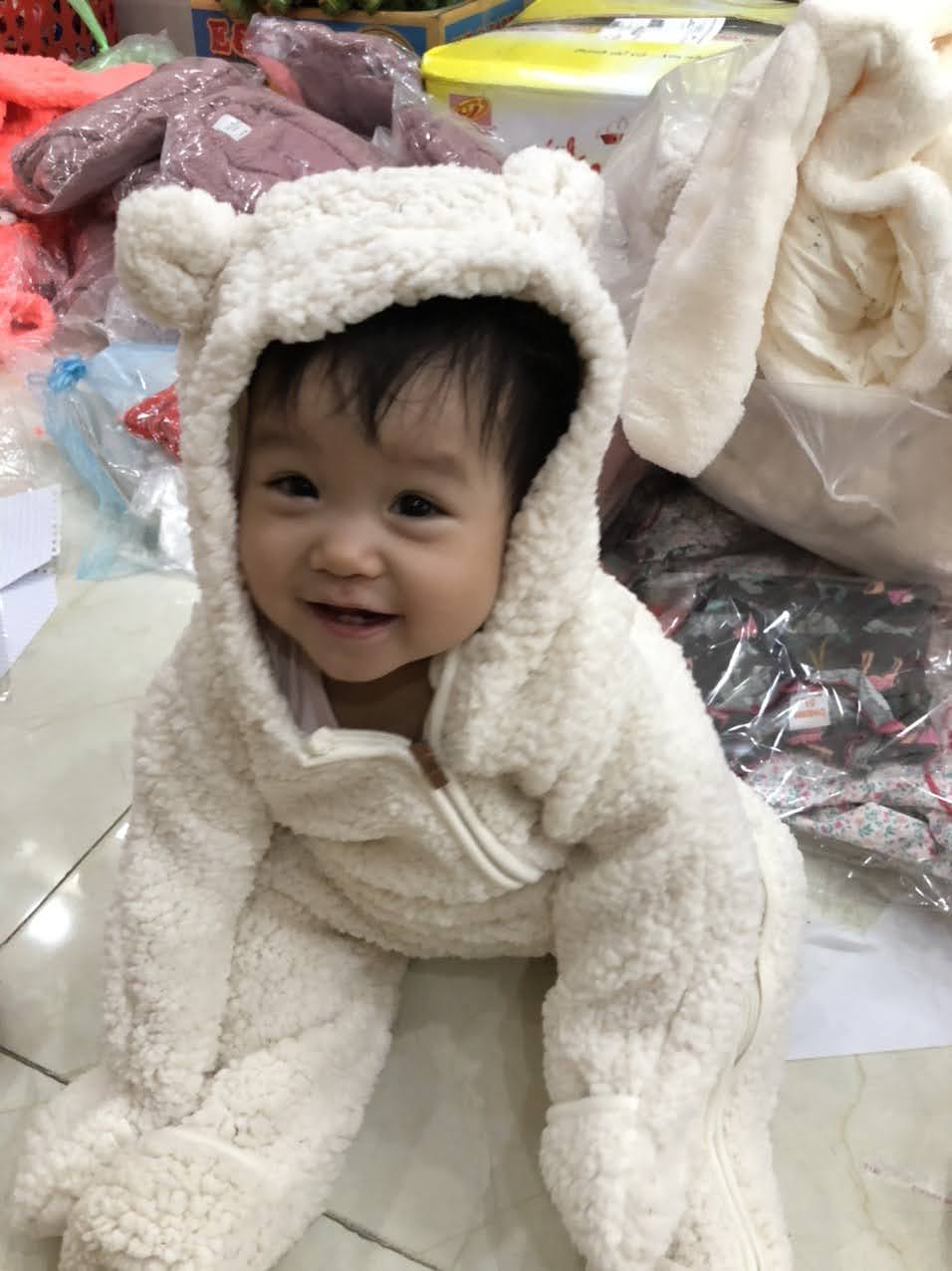 BODY Lông cừu màu nâu, kem dành cho bé 3 - 9 kg