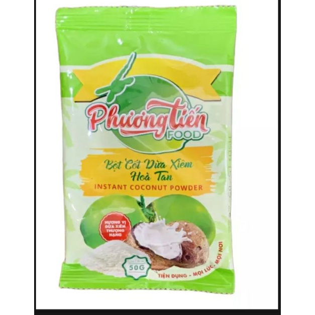 bột cốt dừa xiêm hòa tan phương tiến(gói50gram)