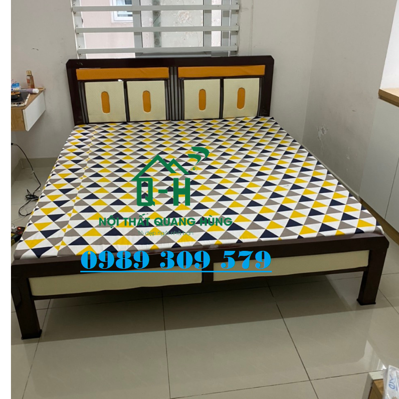 Giường sắt hộp vuông 4x8 chắc chắn giao nhanh hcm