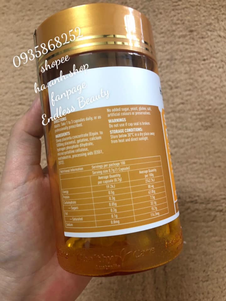 Healthy Care Sheep Placenta 5000mg 100 viên