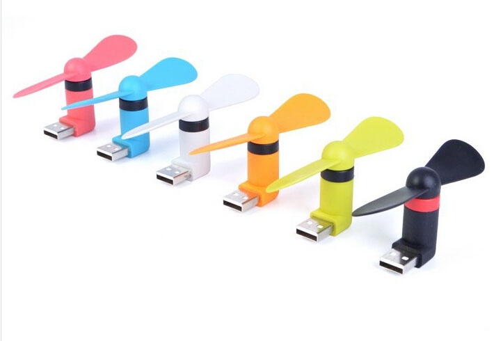 Silicon Mini Fan 2 in 1 with USB and Android Ports (Random Color Delivery)