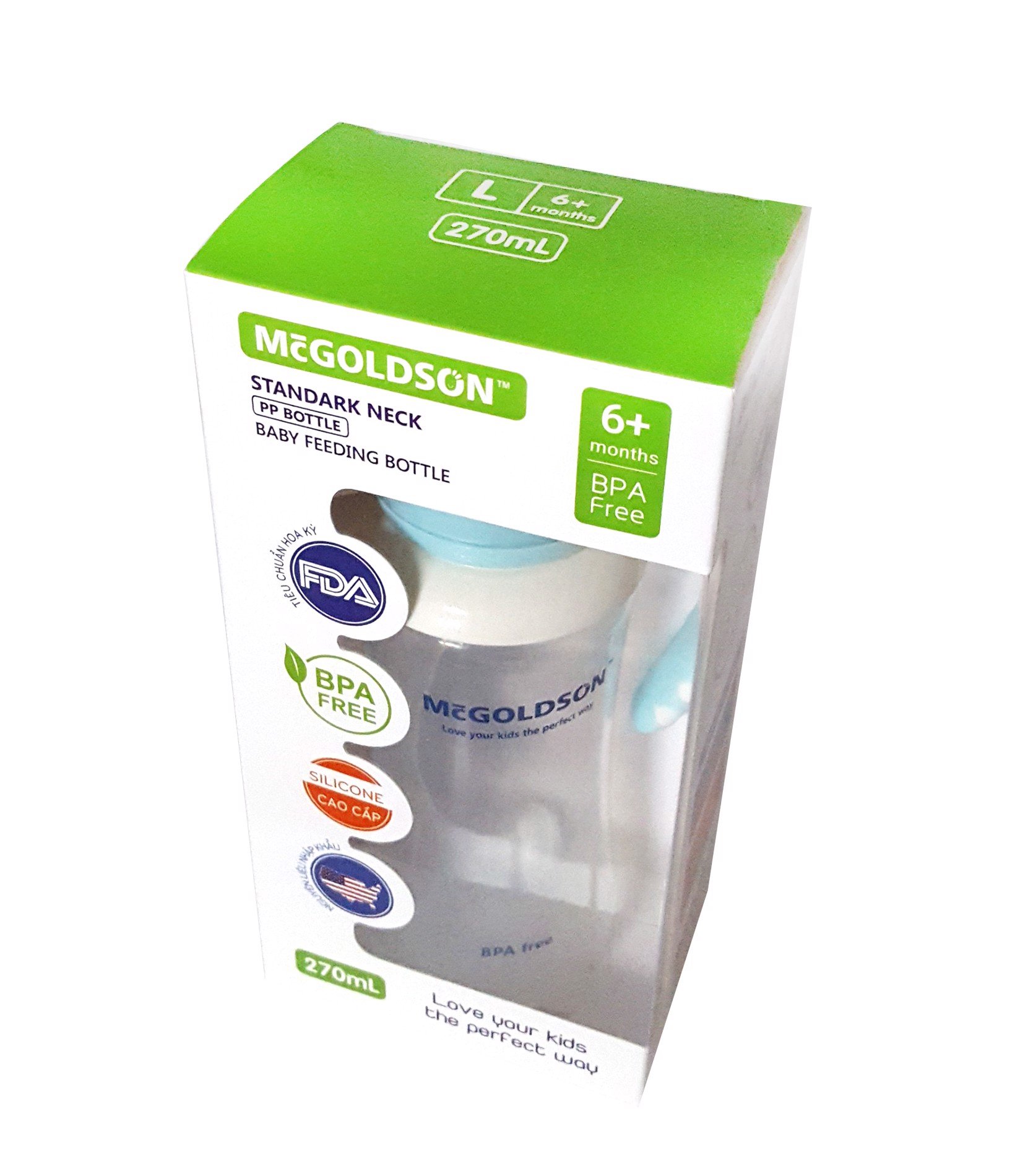 [HCM]Bình sữa PP cổ hẹp McGOLDSON 270ml