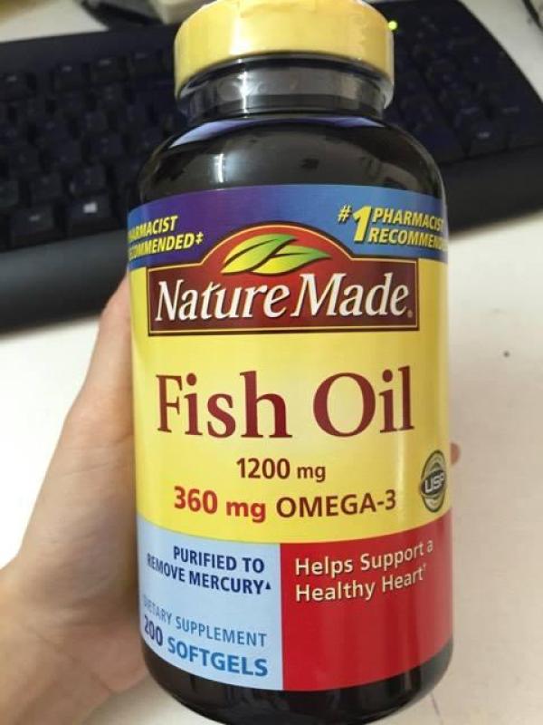 Dầu cá từ thiên nhiên từ USA Nature Made Fish Oil 1200 mg, Omega-3 , 200 viên nhập khẩu
