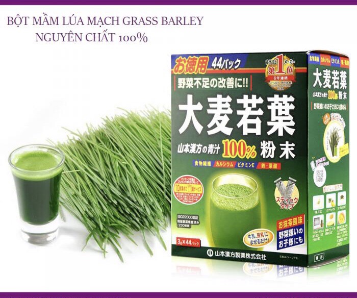 [HCM]Bột mầm lúa mạch non Grass Barley 44 gói của Nhật