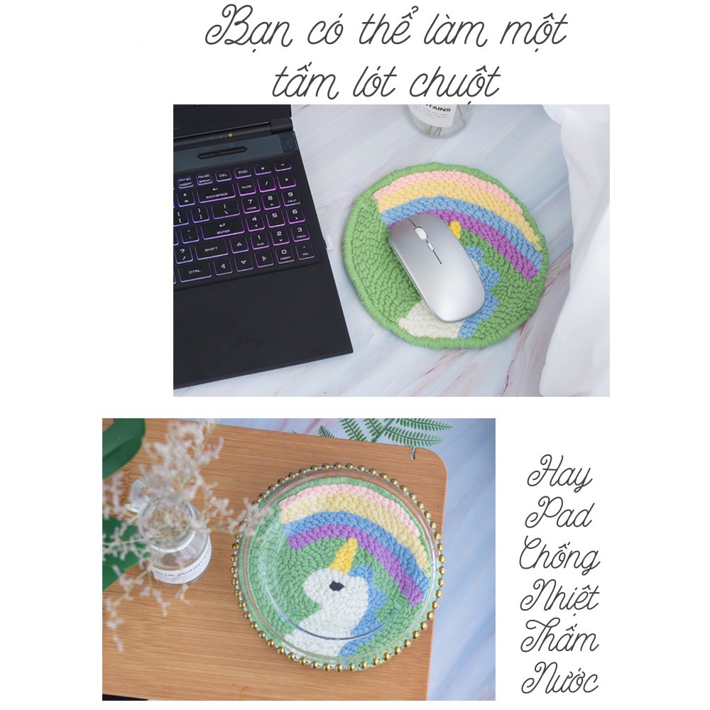 [HCM]Bộ Len Xù Động Vật Dễ Thương - Punch Needle Decor