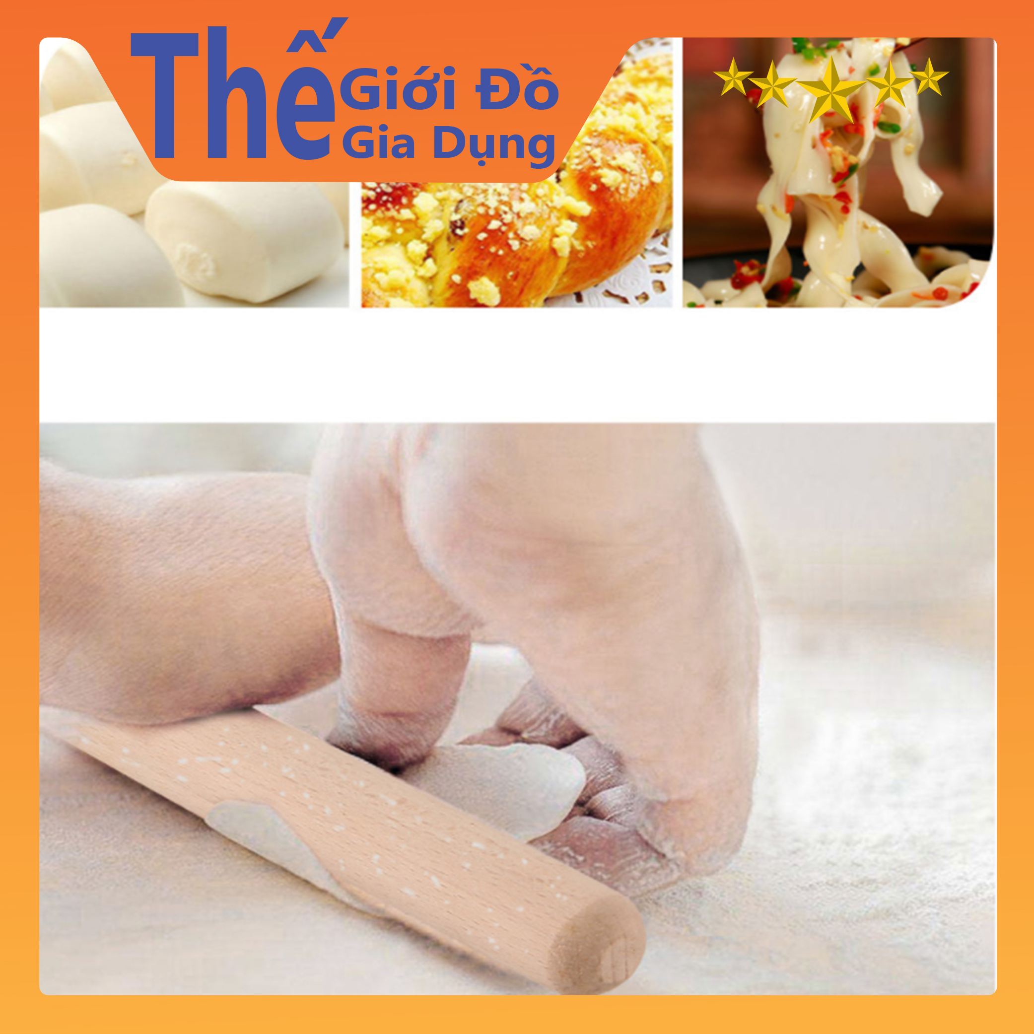 Cây Lăn Bột Bằng Gỗ Tròn