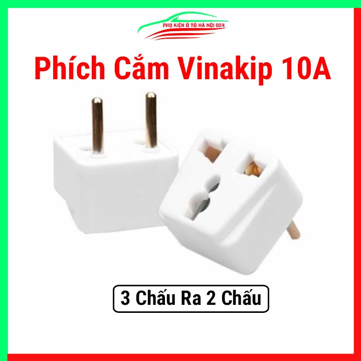 Phích cắm điện chuyển đổi 3 chấu sang 2 chấu VINAKIP 10A