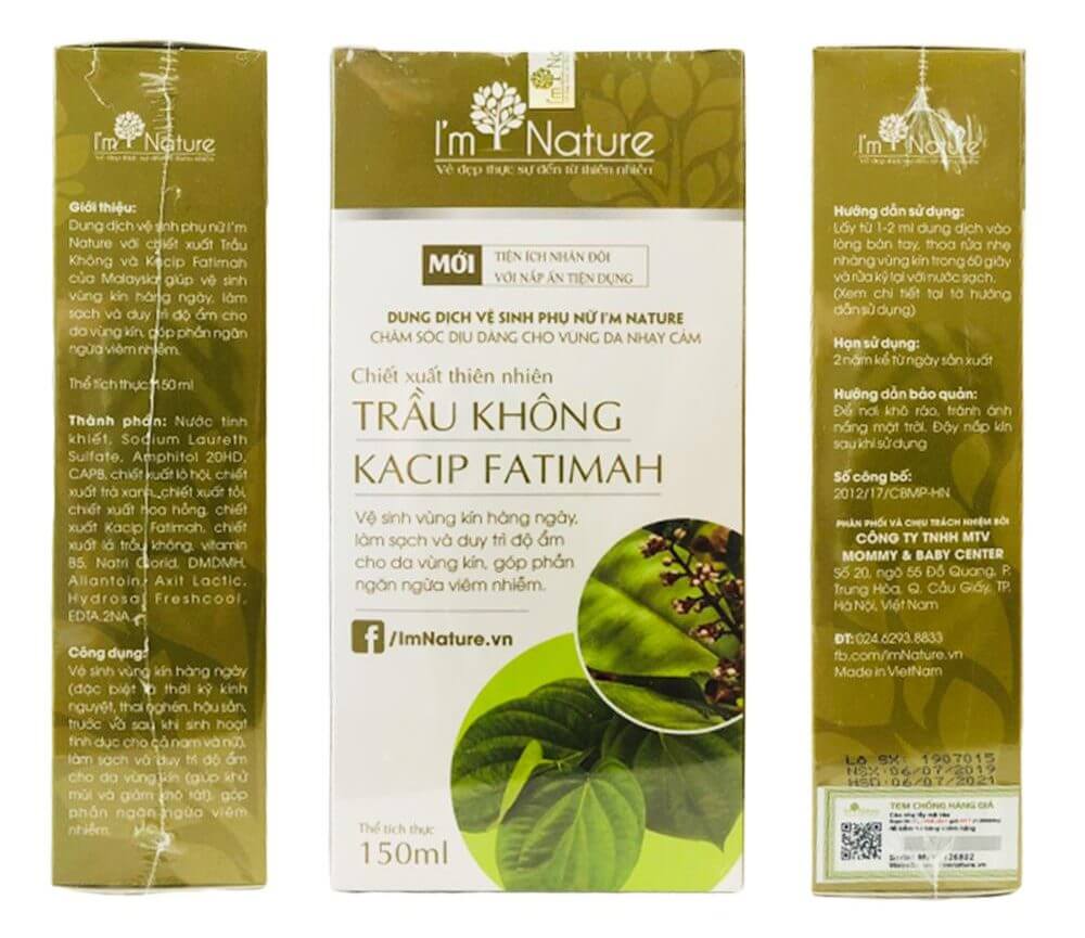 Dung Dịch Vệ Sinh Phụ Nữ Trầu Không I'm Nature 150ml (Mẫu Cũ)