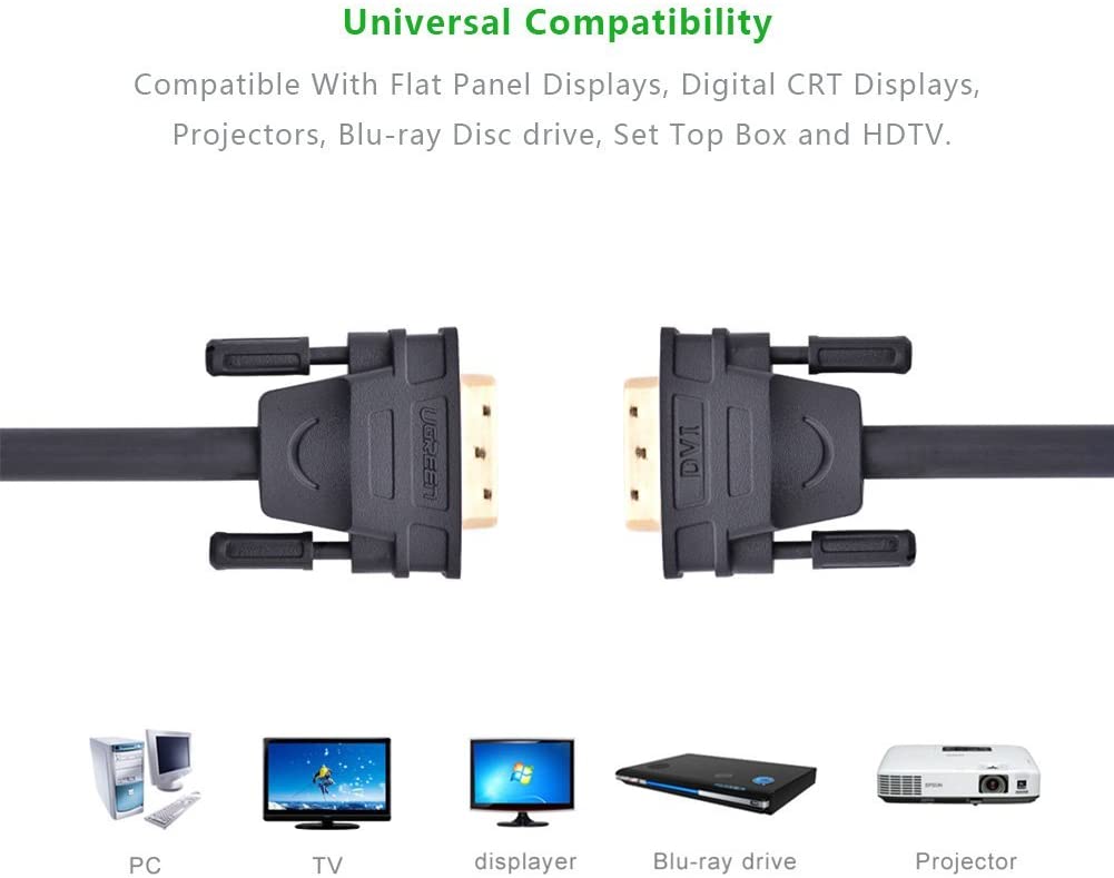 Cáp tín hiệu DVI-D (24+1) 2 đầu đực, dài từ 1-30m UGREEN DV101