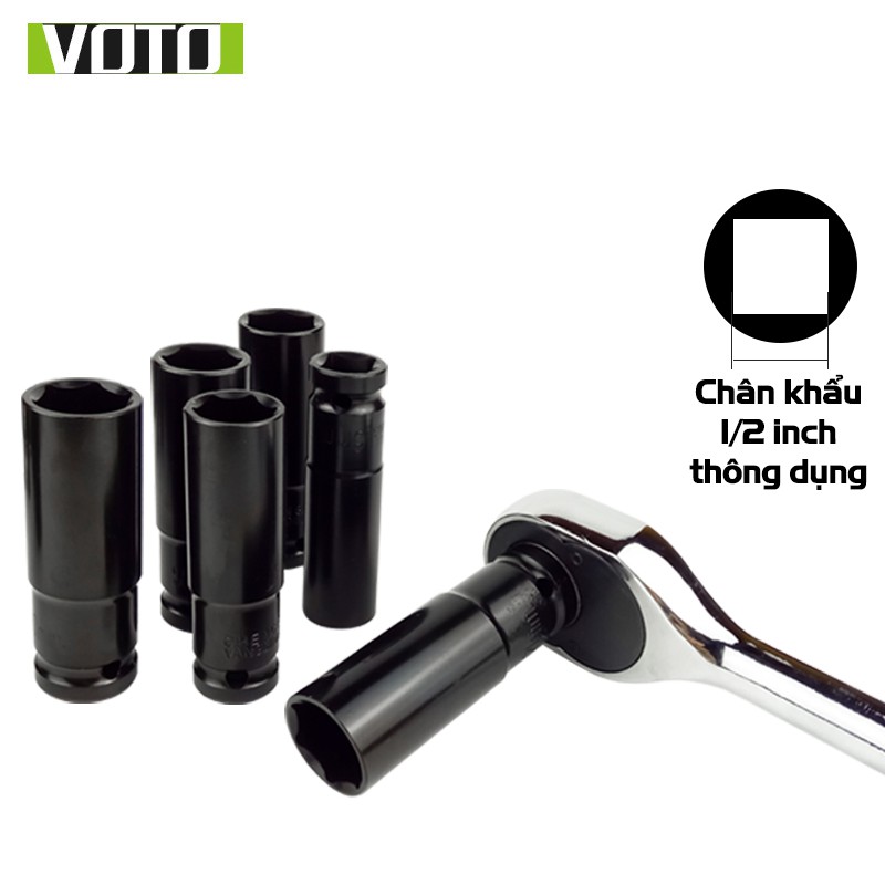 Đầu Khẩu VOTO 1/2 8-32mm Dài 78mm Vặn Bulong - Đầu Bulong - Đầu Tiếp - Đầu Điếu Mạ Crôm
