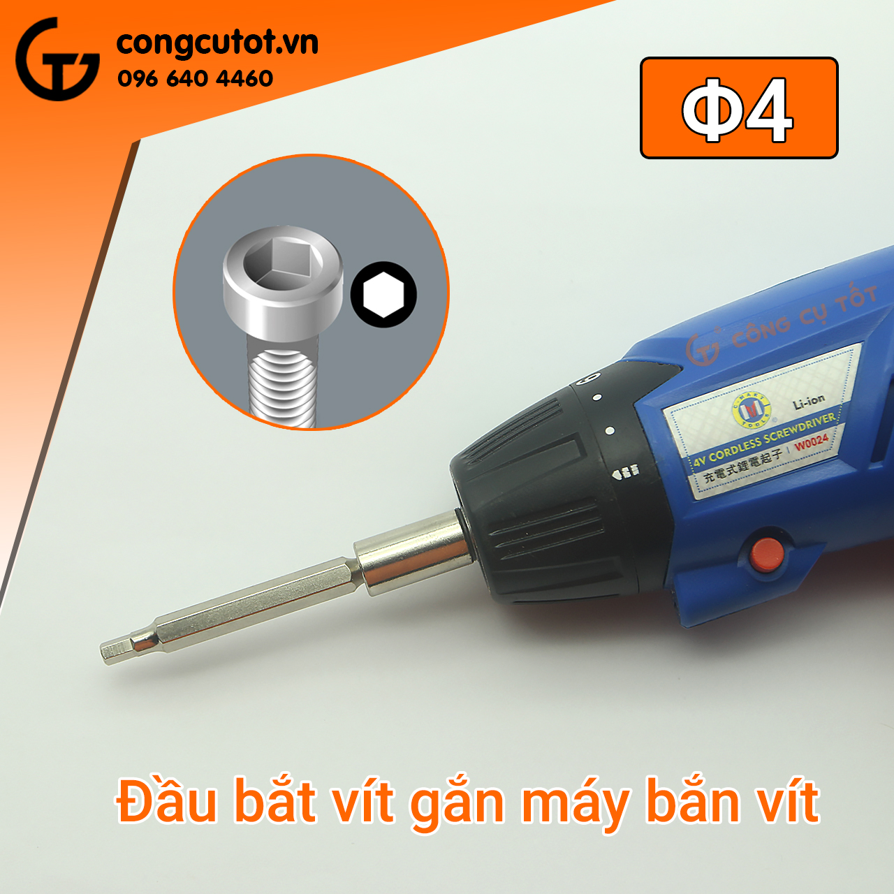 Đầu bắt vít lục giác đực TOP dài 65mm