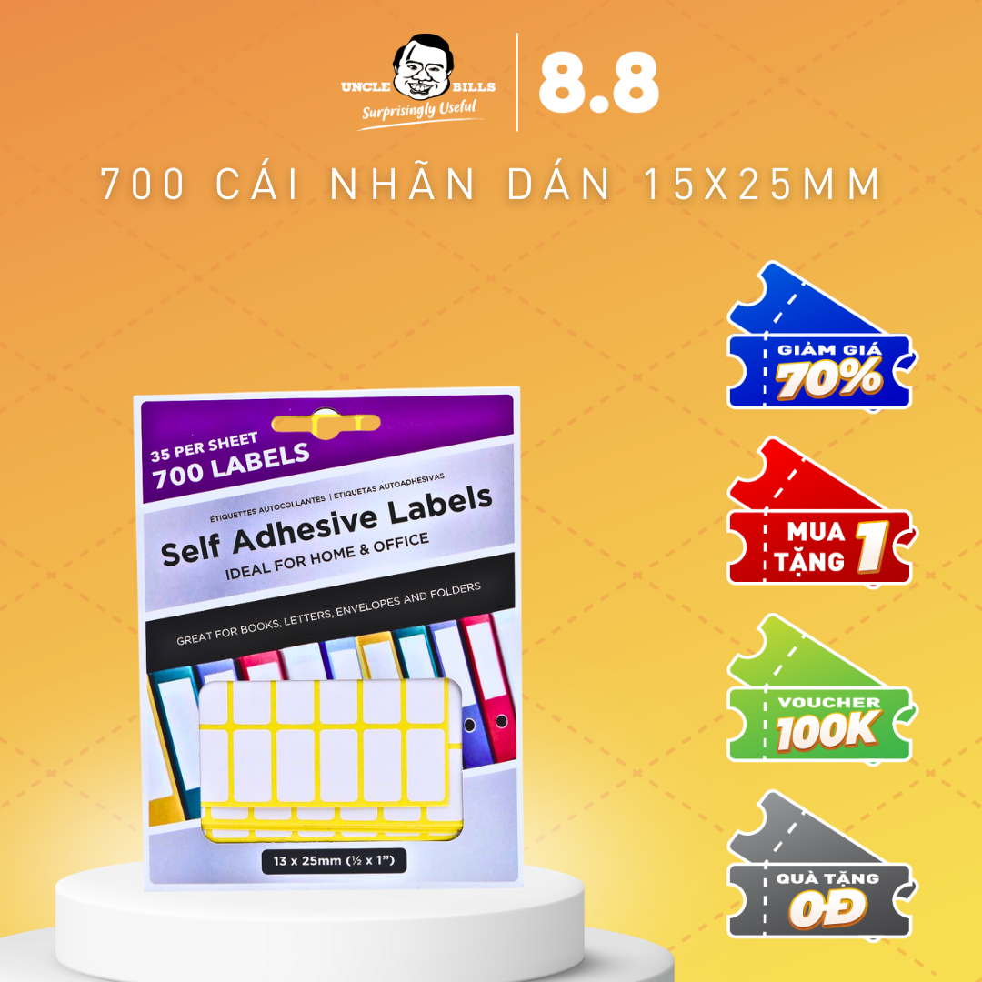 Nhãn dán 13x25mm 700 cái uncle bills sl0346