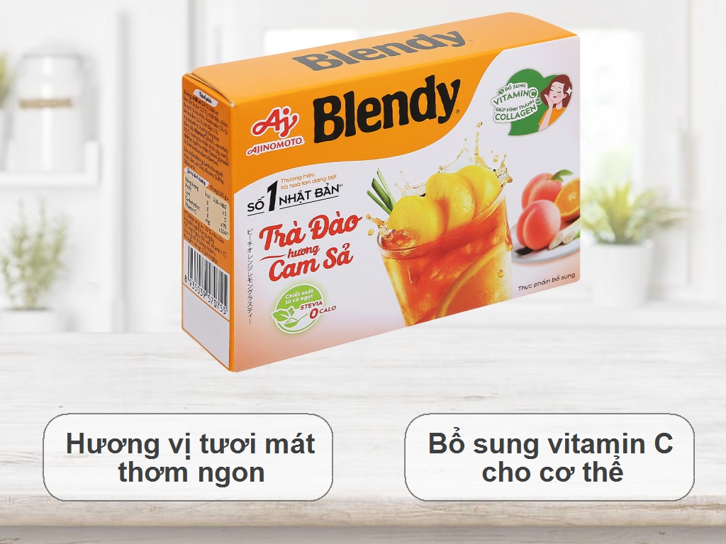 TRÀ ĐÀO CAM XẢ BLENDY  HỘP 8 GÓI x 11GR - 70755