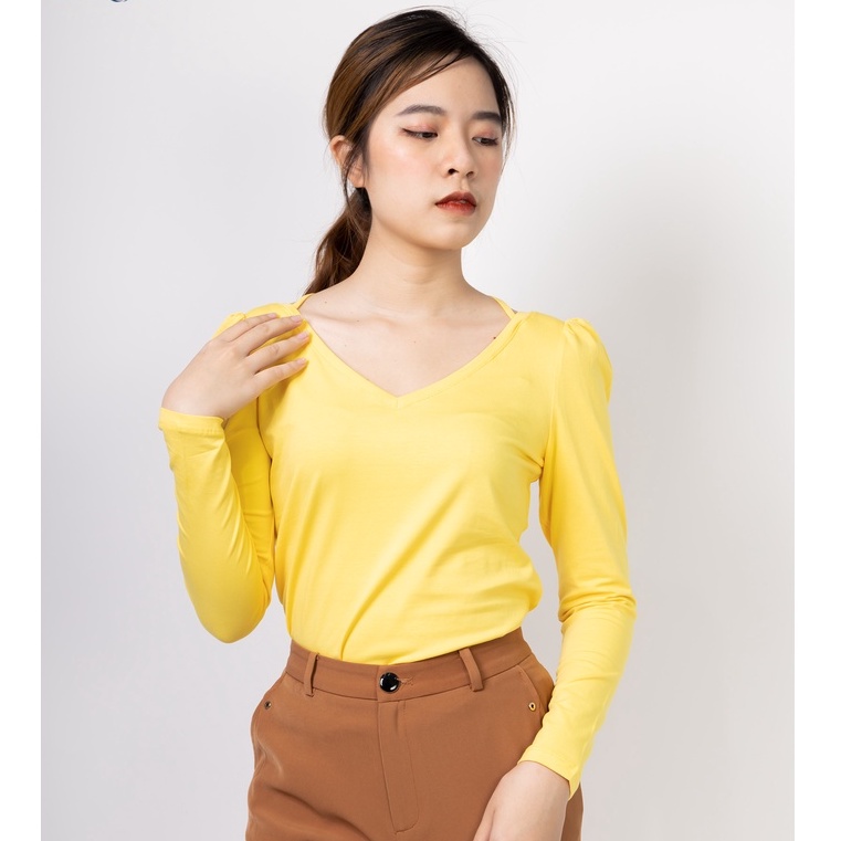 Áo thun cổ tim, dây đan thân sau emspo atl0404