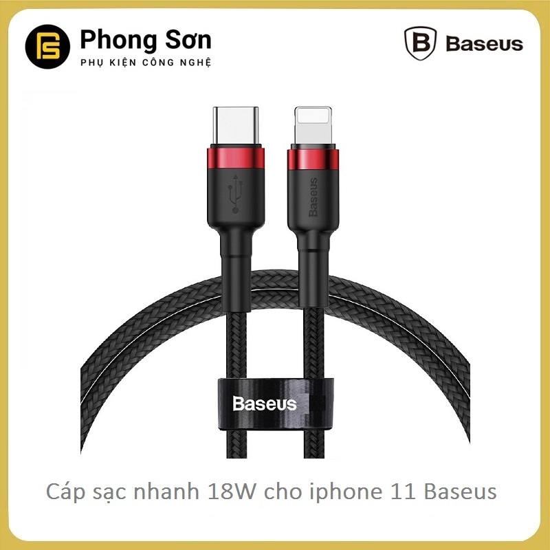 Cáp sạc nhanh 18W dùng cho iPhone 11 , Iphone 11 Pro , Pro Max - Baseus Cafule Data Cable Type-C to iphone 11