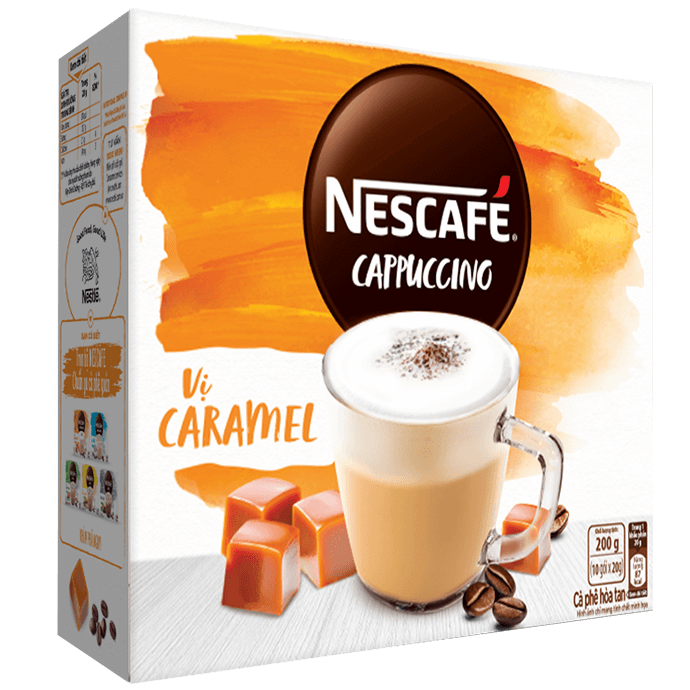 (CARAMEL) 1 Hộp NESCAFÉ Cappuccino vị Caramel (10 gói)