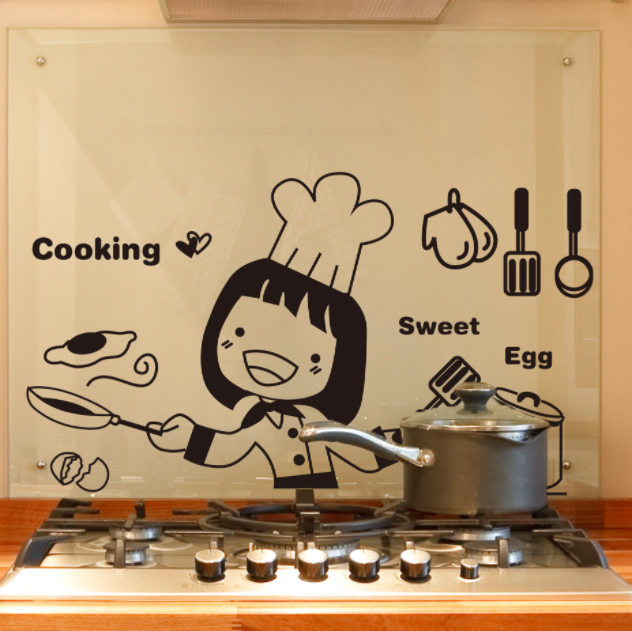 Decal trang trí tường - Cô gái đầu bếp-DB0212C