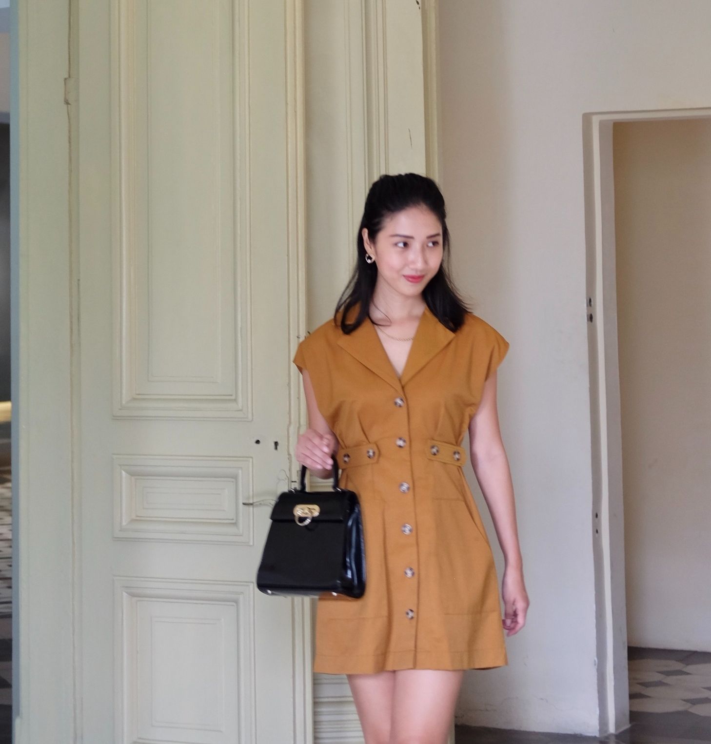 [NHẬP MÃ NOVFALAZSOCIAL02 GIẢM 40K ĐƠN 199K  ] Đầm suit Maybi form A cotton mịn phối đai eo kiểu