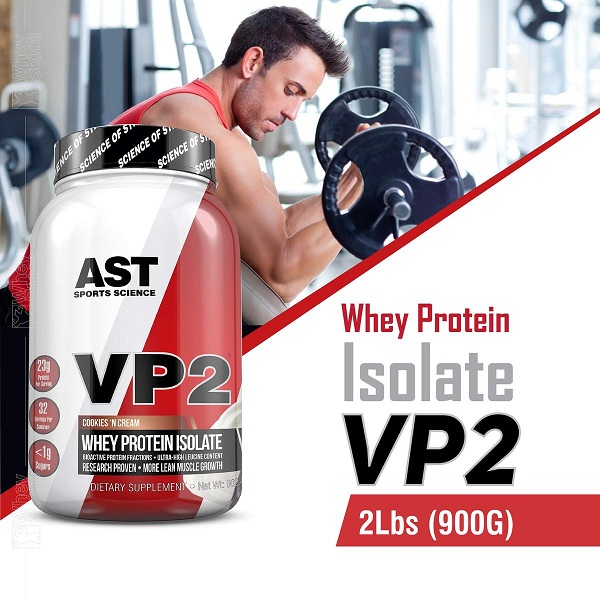 Whey protein xây dựng cơ bắp AST VP2 Whey Protein Isolate 2lb - 900g
