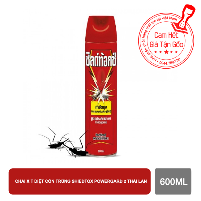 Chai xịt đuổi kiến gián côn trùng Shieldtox Powergard 2 Thái Lan 600ml sau 1 tuần xịt không độc hại chất lượng và an toàn【Kho Thế Giới 】